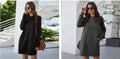 Women's Round-Neck Long-Sleeve Pullover Mini Dress