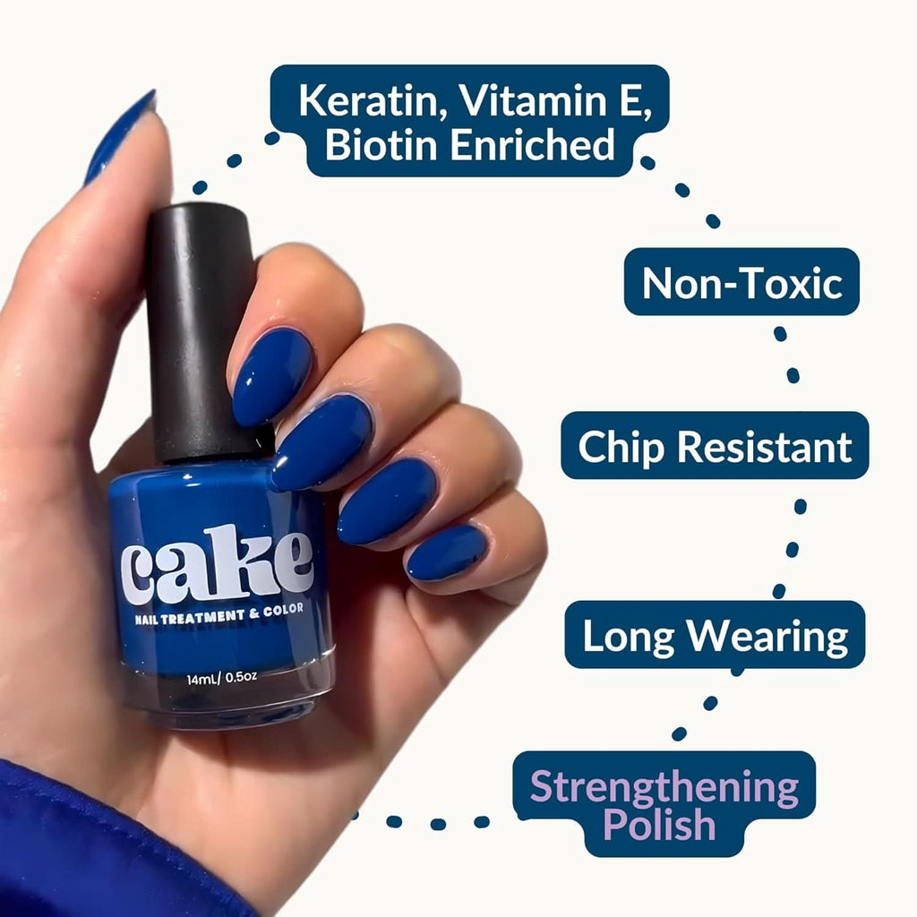 CAKE Anchor Down Navy Blue Nail Strengthening Polish