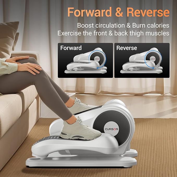 Electric Under Desk Elliptical Pedal Exerciser - White/Grey
