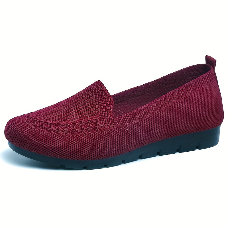 Women's Knit Slip-On Loafers Lightweight Breathable Casual Shoes - Image 5