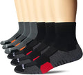 AKOENY Men's Performance Athletic Cushioned Quarter Ankle Socks (6 Pairs)