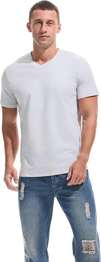 Men’s Modern Fitted V-Neck T-Shirt Premium Comfort Undershirt