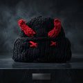 Cute Devil Horn Hood Knit Hat with Mask – Thickened Warm Acrylic Beanie | Sweet Cool INS Style | 4 Colors: Pink, Rose Red, Blue & Red