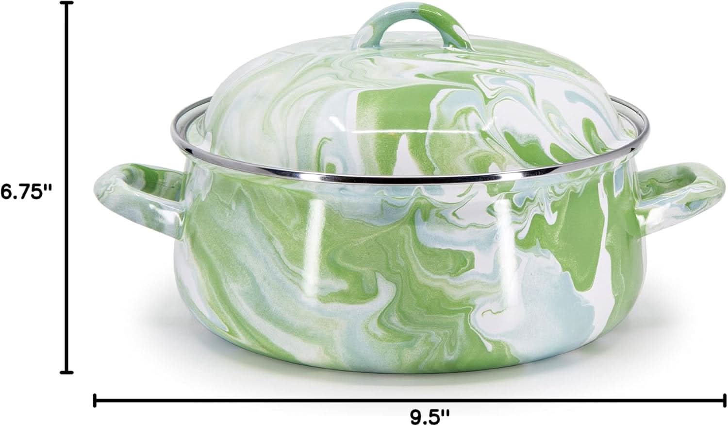 Modern Monet Enamelware Dutch Oven – Decorative Slow Cooker