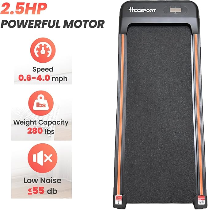 Compact Foldable Desk Treadmill with Removable Workstation