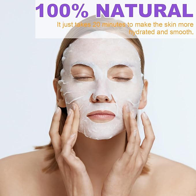 VESPRO 144 Pack Collagen Essence Sheet Facial Masks, Bulk Sheet Masks for Face, Hydrating Facial Masks for All Skin Types, Moisturizing and Soothing, Natural Skincare Spa Face Mask