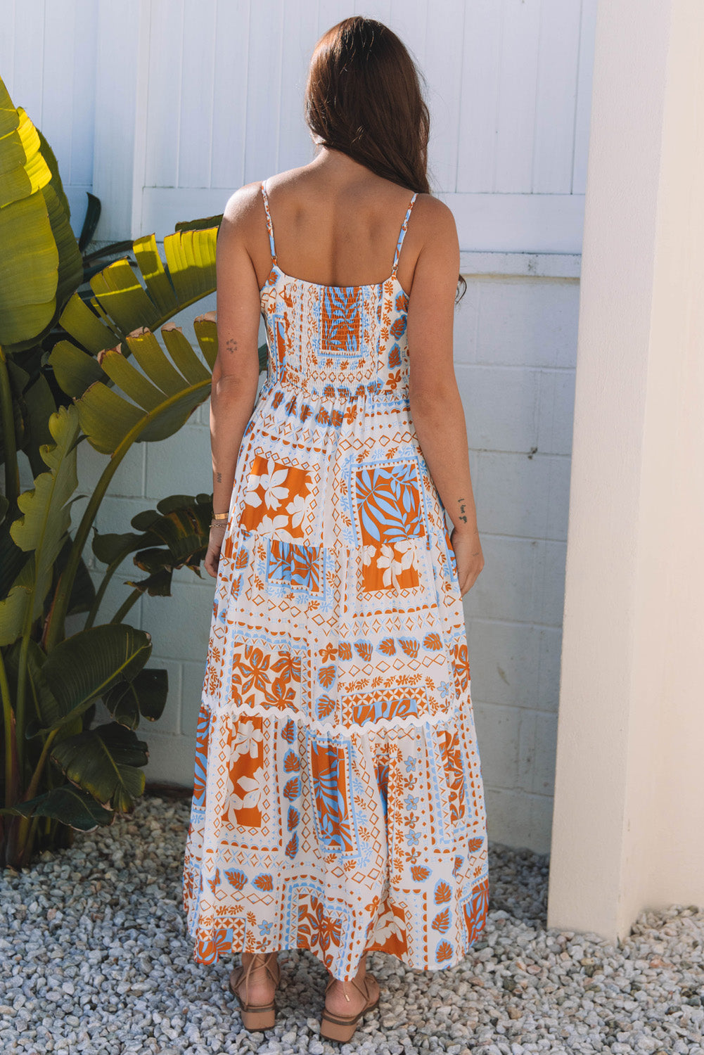 Zora Ricrac Trim Spaghetti Strap Maxi Dress