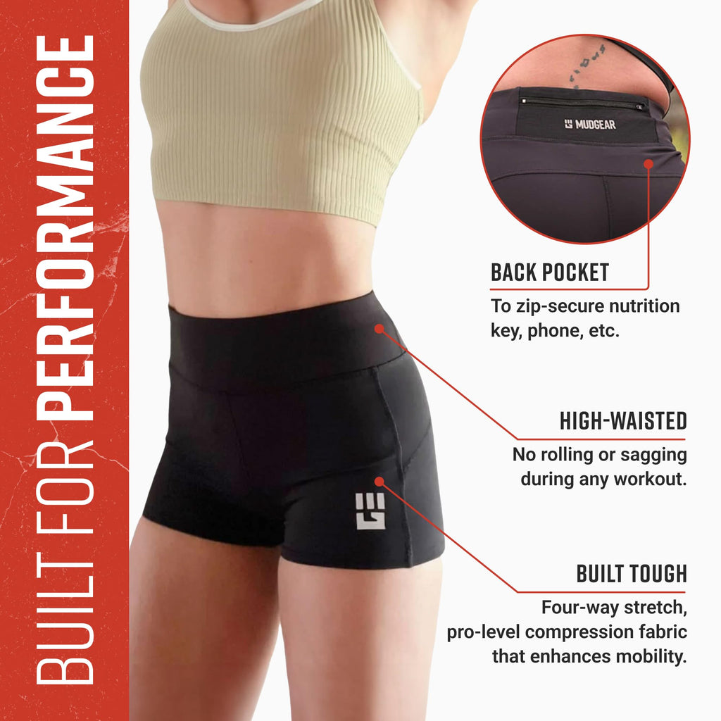 Women's Flex-Fit Compression Shorts 2-Inch Inseam Black - Image 3