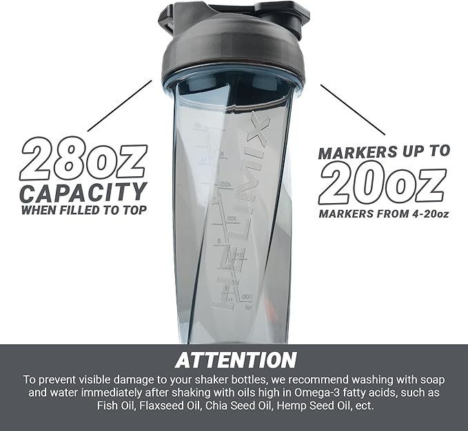 Yeti 2.0 Vortex Blender Shaker Bottle Holds upto 27oz | No Blending Ball or Whisk | USA Made | Portable Pre Workout Whey Protein Drink Shaker Cup | Mixes Cocktails Smoothies Shakes | Top Rack Safe