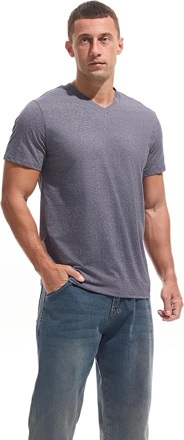 Men’s Modern Fitted V-Neck T-Shirt Premium Comfort Undershirt