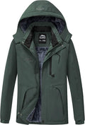 ELLSWOS Men's Waterproof Ski Jacket Winter Snow Coat Warm Hooded Raincoat Windproof Windbreakers