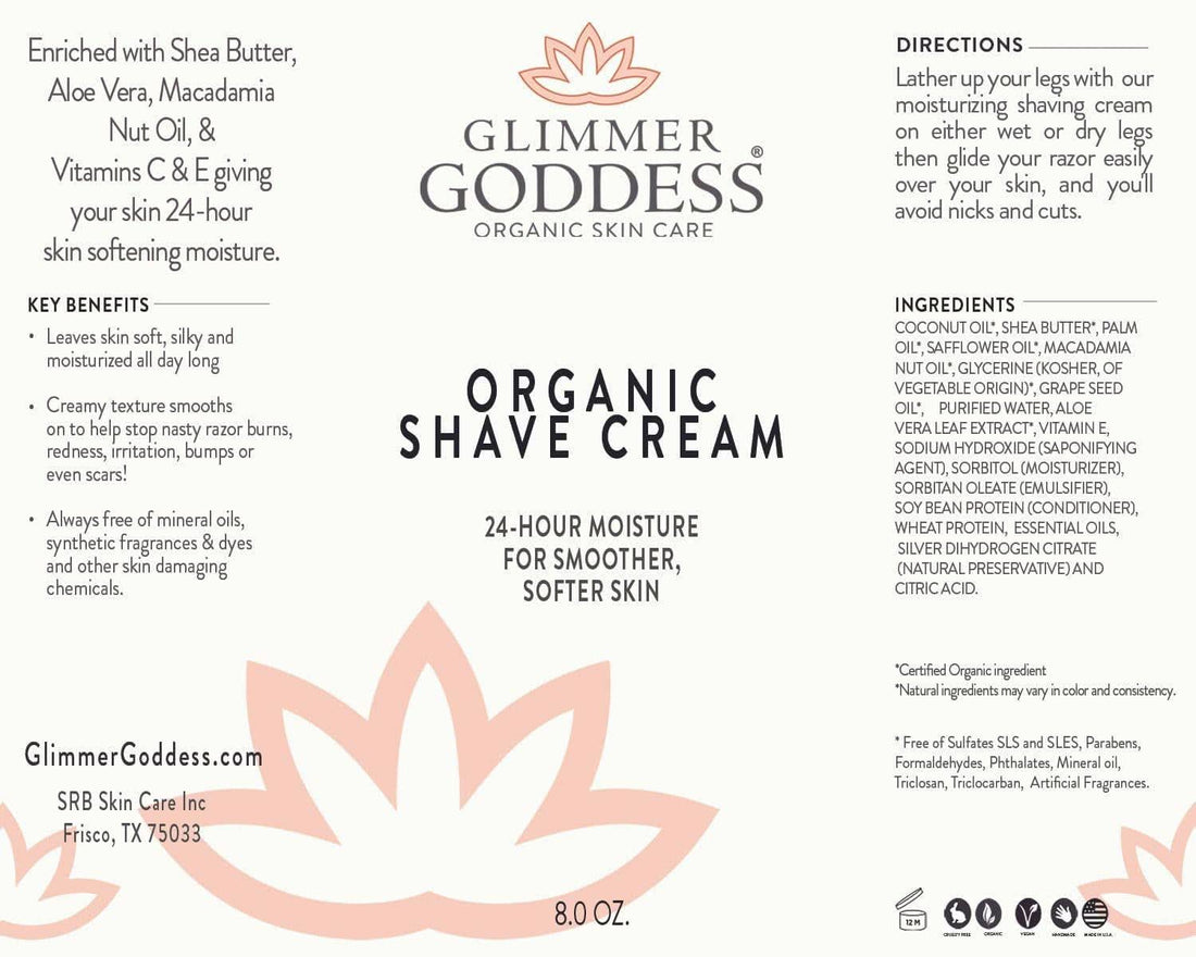Organic Shave Cream for Sensitive Skin - Smooth Hydrating Formula