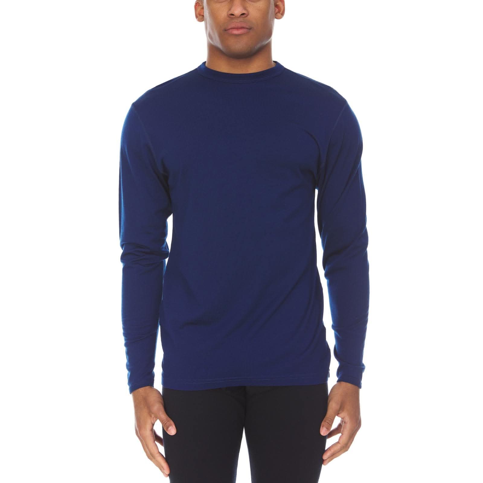 Men's Lightweight 100% Merino Wool Crew Neck Long Sleeve Shirt