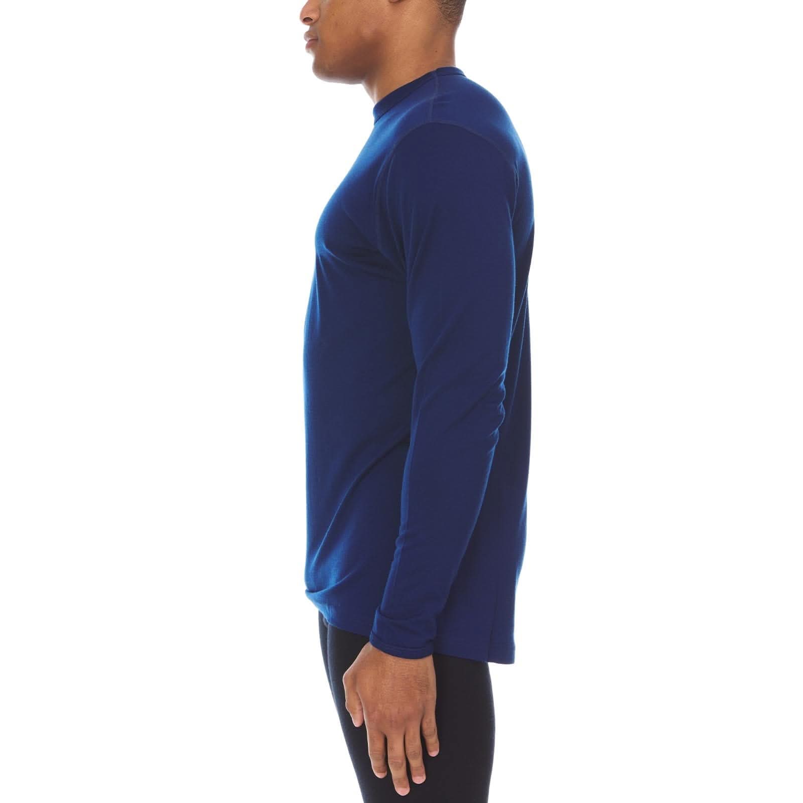 Men's Lightweight 100% Merino Wool Crew Neck Long Sleeve Shirt