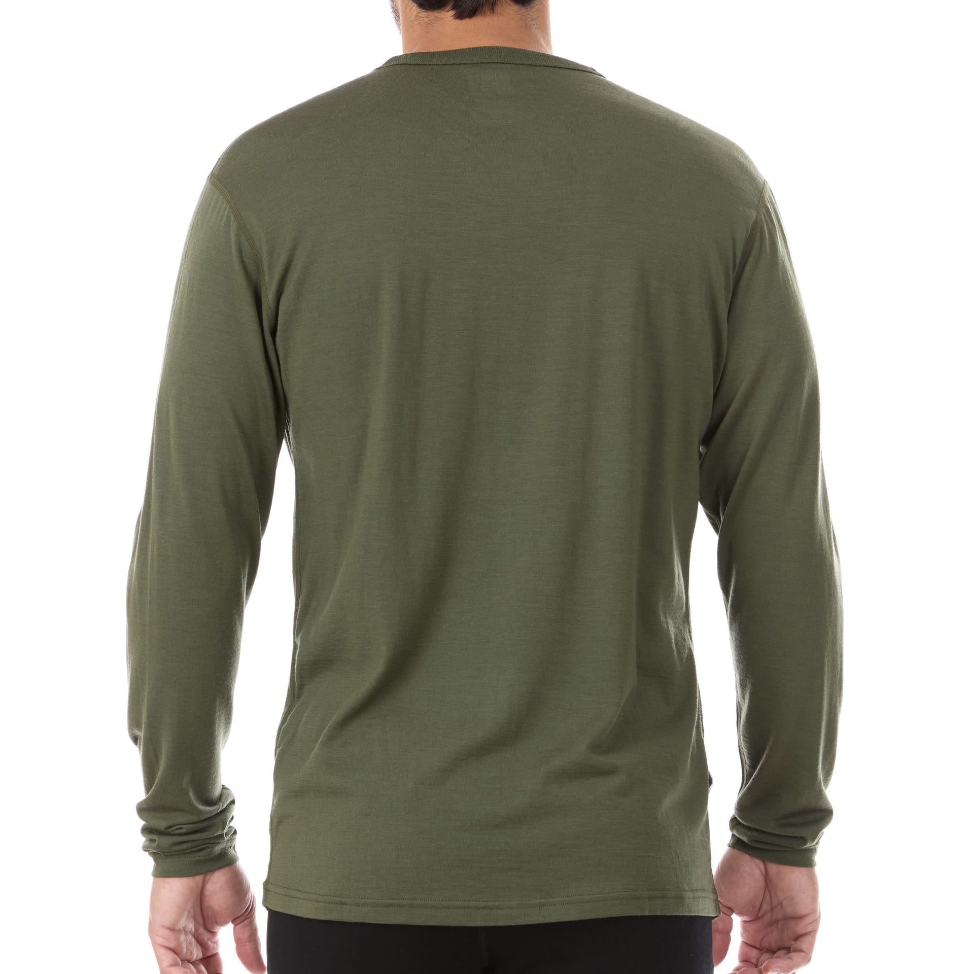 Men's Lightweight 100% Merino Wool Crew Neck Long Sleeve Shirt