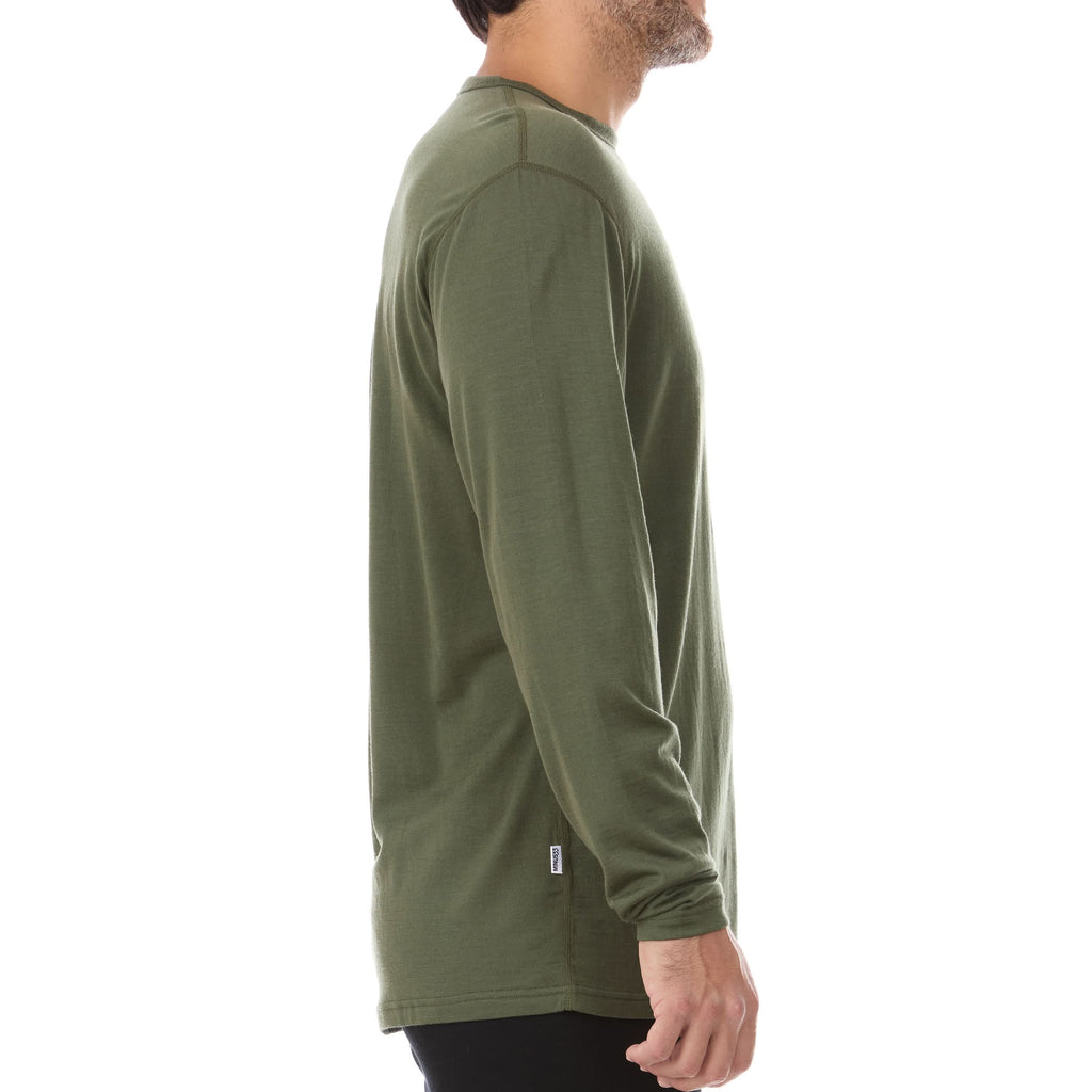 Men's Lightweight 100% Merino Wool Crew Neck Long Sleeve Shirt