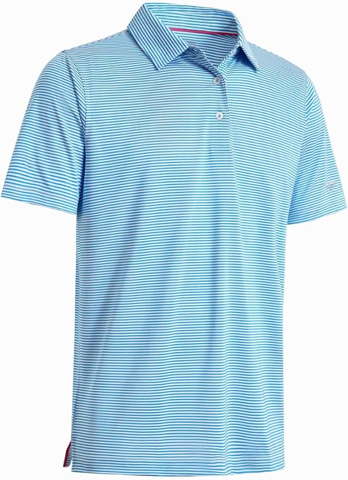 Men's Ironwave Fitness striped short sleeve performance golf polo shirt