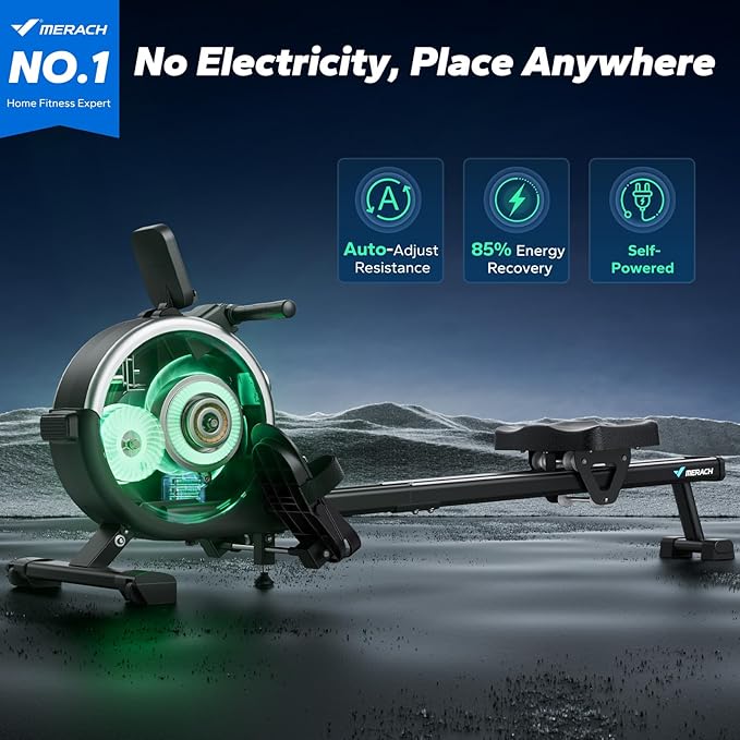 Magnetic Rowing Machine for Home - 16 Levels Quiet Resistance Rower