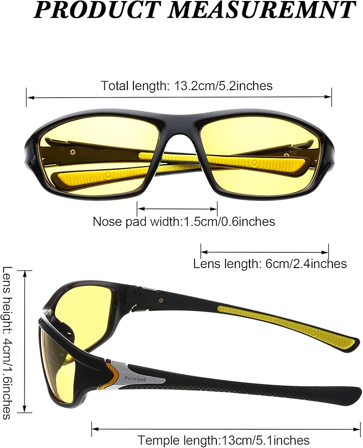 Frienda 6 Pack Polarized Sport Sunglasses for Men Multipack Fit over Glasses Pack Lot Set Men's Sport Fishing Eyeglasses