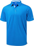 Men's striped moisture-wicking performance golf polo with reflective sleeve cuffs