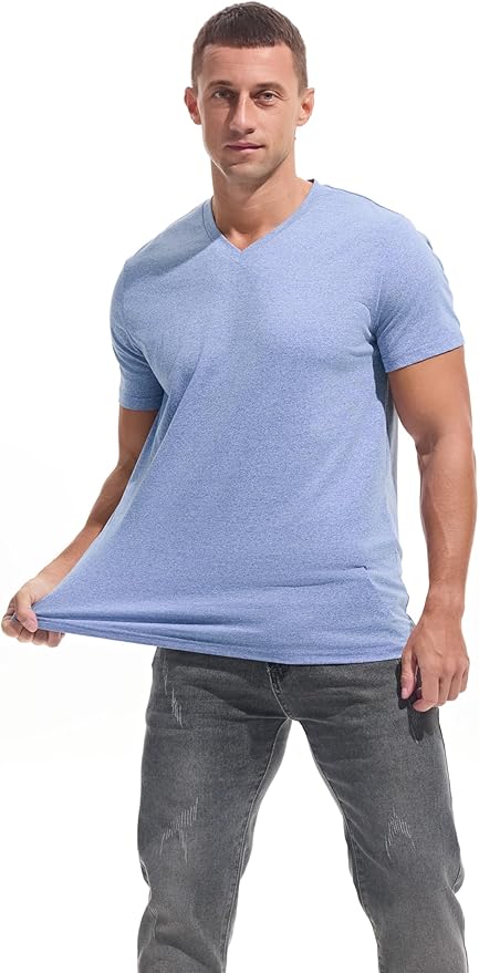 Men’s Modern Fitted V-Neck T-Shirt Premium Comfort Undershirt