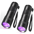 SEVENKA Black Light Flashlight 2 Pack 12 LED UV Blacklight Flashlight 395nm Handheld Mini Torch Light Professional Urine Detector for Dog Pet Urine Stains Bed Bugs and Scorpions.