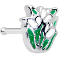 20G 1/4" White Tulip Flowers Nose Bone made of surgical steel