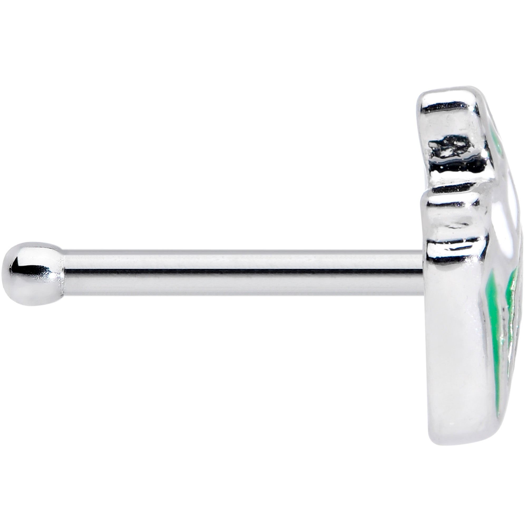 White Tulip Nose Bone - 20G Surgical Steel