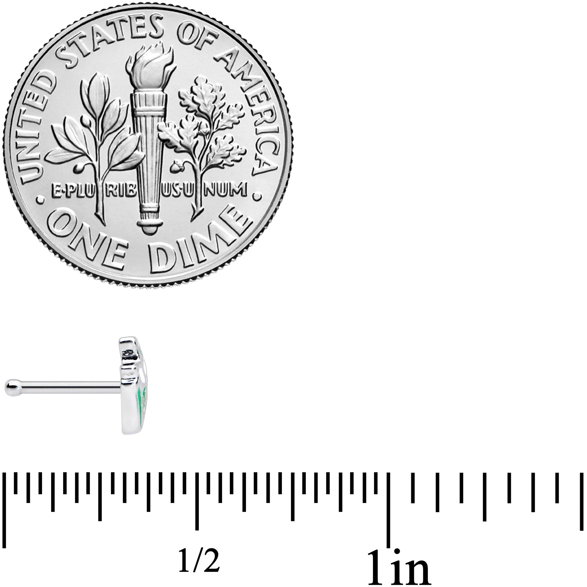 White Tulip Nose Bone - 20G Surgical Steel