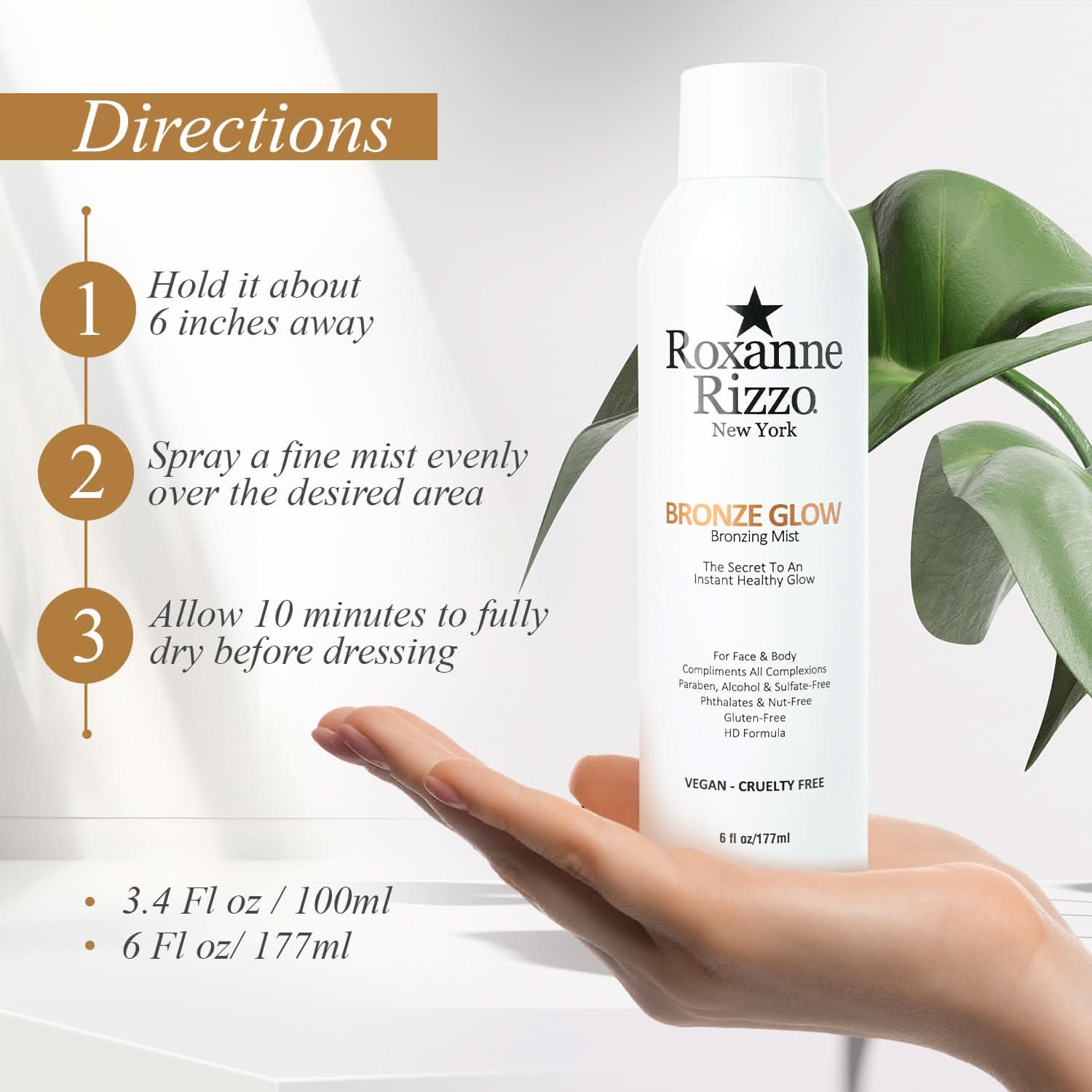 Bronzing Mist Face & Body Spray for Instant Healthy Glow 6oz