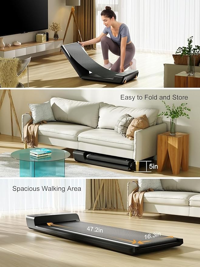 WALKINGPAD Foldable Walking Pad Treadmill for Home Office, Under Desk Treadmill with Adaptive Speed Control, Compact Design for Small Spaces, No Assembly Needed