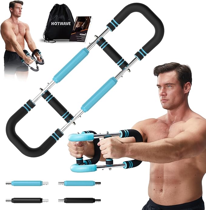 HOTWAVE Twister Arm Trainer with 4 Spring, Chest Workout Equipment Exerciser for Men, Adjustable Arm and Chest Twister Trainer for Women - Portable Home Fitness Equipment for Upper Body Muscle