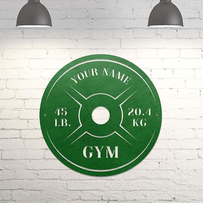 Personalized Home Gym LED Tin Metal Sign Multiple Sizes, Weight Lifting Exercise Workout Room Training Fitness Center Motivational Inspirational Quotes Decor Wall Art Hanging Accessories (08 LED)