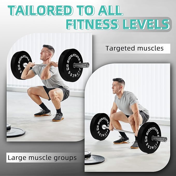 Olympic Bumper Plates Set, 2" Weight Plates for Strength Training & Weightlifting, Paris or Set or Set with Barbell, Multiple Options