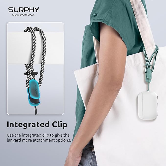 SURPHY 2 Pack Phone Lanyard for Cellphone Case, Phone Wrist Strap for Case, Cellphone Strap with 2-Color Braided, Charm Wrist Lanyard for Women and Men, Black & Green