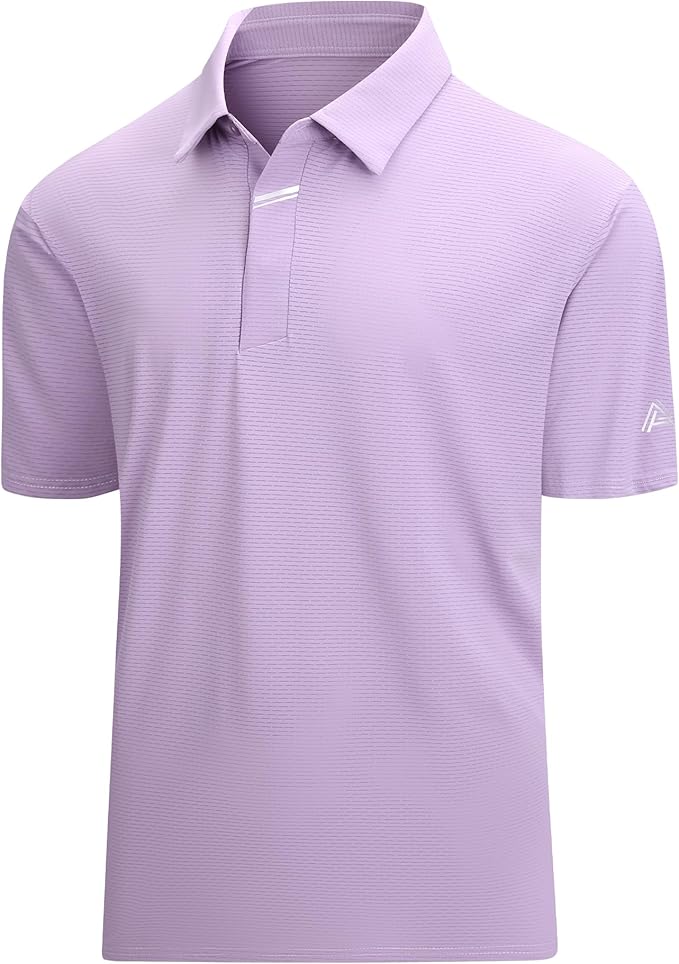 Close up of men's jacquard performance polo shirt with hidden placket detail