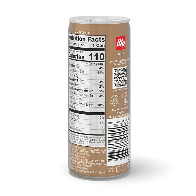 illy Ready To Drink Coffee – Latte Macchiato Cold Brew Cans - 100% Arabica - Smooth & Refreshing Taste - Convenient, Easy to Carry Drink with Milk – 8.5 oz., 12 Pack