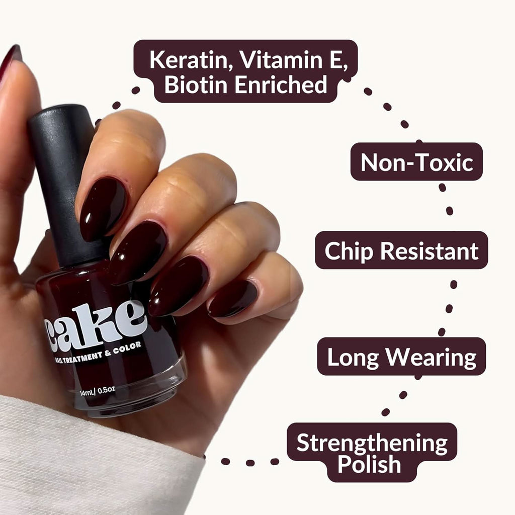 Midnight Rendezvous Nail Strengthening Polish - Deep Black & Red
