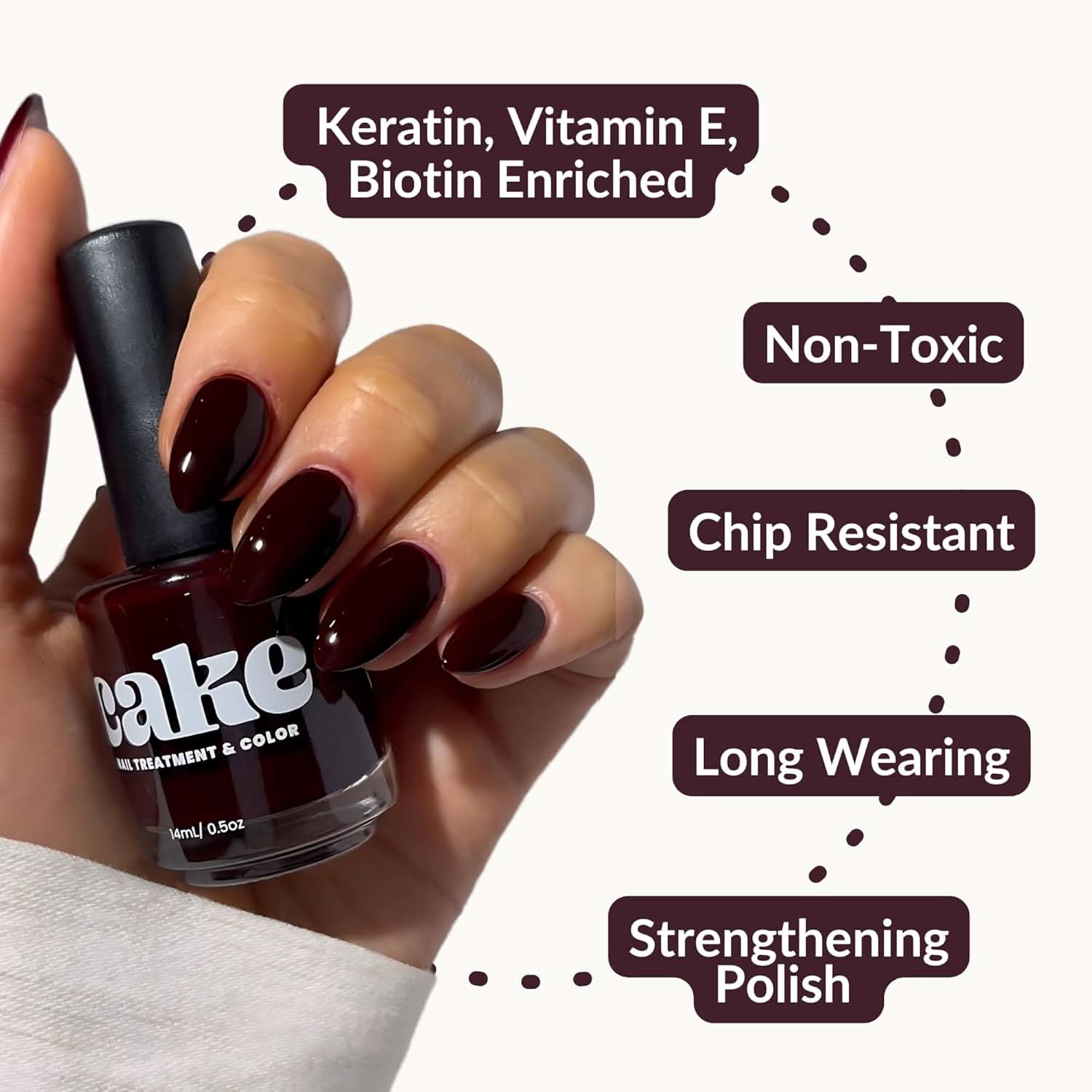Midnight Rendezvous Nail Strengthening Polish - Deep Black & Red