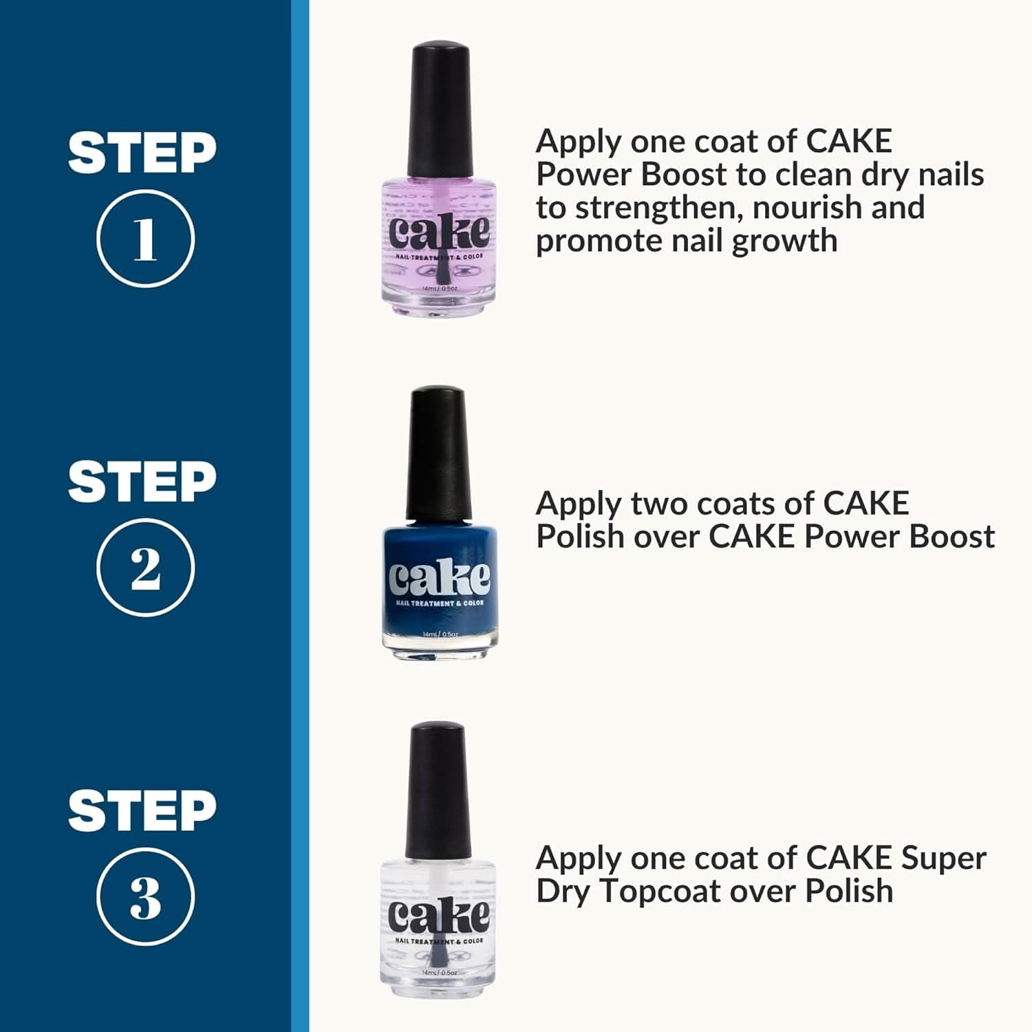 CAKE Anchor Down Navy Blue Nail Strengthening Polish