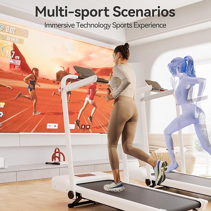3-in-1 Foldable Treadmill with Handlebar & APP Control - 7.5MPH