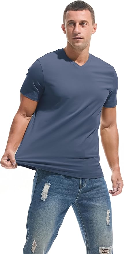 Men’s Modern Fitted V-Neck T-Shirt Premium Comfort Undershirt
