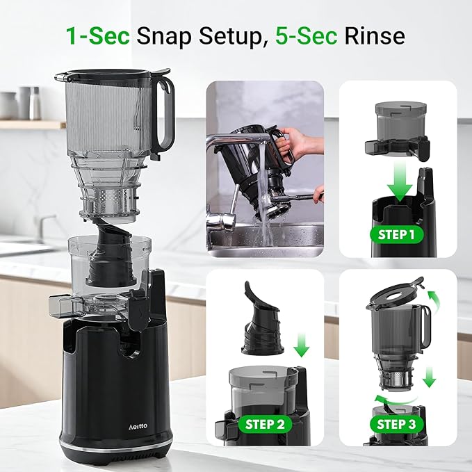 Cold Press Juicer with Large Feed Chute for Fresh Baby Food