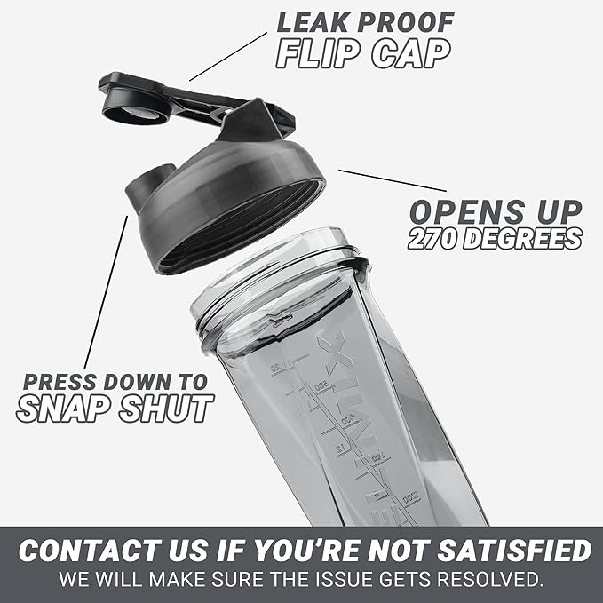 Yeti 2.0 Vortex Blender Shaker Bottle Holds upto 27oz | No Blending Ball or Whisk | USA Made | Portable Pre Workout Whey Protein Drink Shaker Cup | Mixes Cocktails Smoothies Shakes | Top Rack Safe