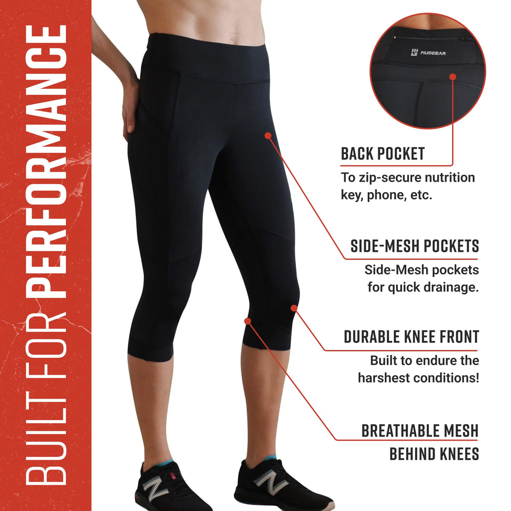 Women's Flex-Fit Compression Capri Leggings for Obstacle Racing - Image 4