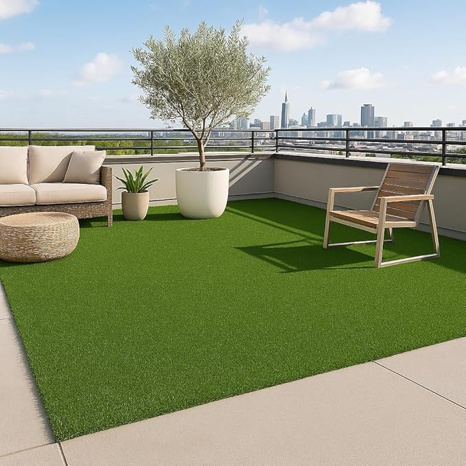 Ottomanson Artificial Turf Golf Hitting Mat 6' x 6'6" Indoor/Outdoor Waterproof Synthetic Fake Grass for Putting Practice Baseball Football Sports Gym Backyard, Custom Size 2' up to 30'