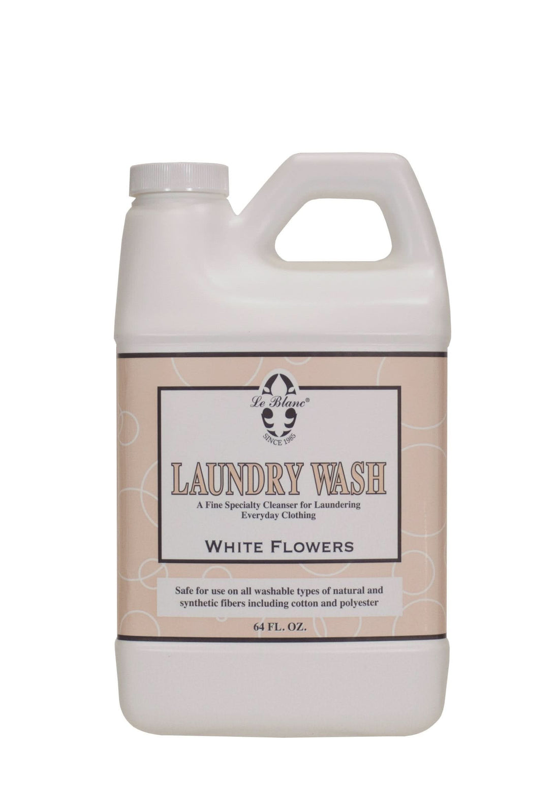 Bottle of Le Blanc White Flowers Laundry Wash 64 oz