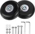 uxcell Replacement Luggage Wheels 54x18mm Suitcase Wheel Repair Kits Include 2 PU Bearing Wheels & Washers, Wrenches & Axle Screw for Trolley Bag, Inline Skate and Caster Board
