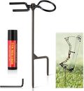 High Performance Portable Archer's Ground Bow Stake with Bowstring Wax, Durable and Versatile, Includes 360° Rotating Fork and Arrow Ring