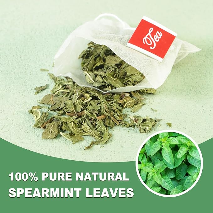 TEARELAE - Spearmint Tea - 1.5g x 50 Count - 100% Pure Spearmint Leaves - Non-GMO - Naturally Caffeine-free Herbal Tea - Support Digestion & Natural Breath Freshener